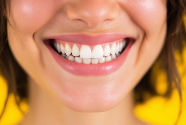 mujer con microcarillas sonriendo